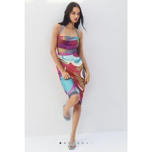 NWT By Anthropologie Square-Neck Halter Midi Dress - Size M MSRP $148